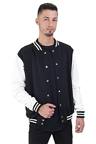 Moleton College Colegial 100% Algodão Moletom (Preto/Branco Off White, XG)