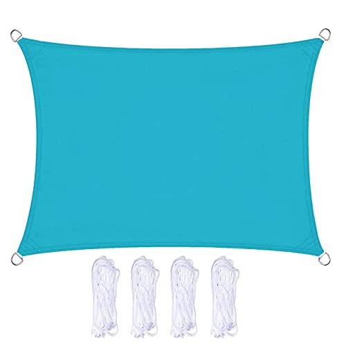 ZHANGY Sun Shade Sail Rectangle Waterproof Sunscreen Awning Canopy 7x8ft/2x2.4m, Heavy Duty Waterproof Shade Sails Outdoor Shade Cloth UV Block Awning Easy to Install, for Carport Patio