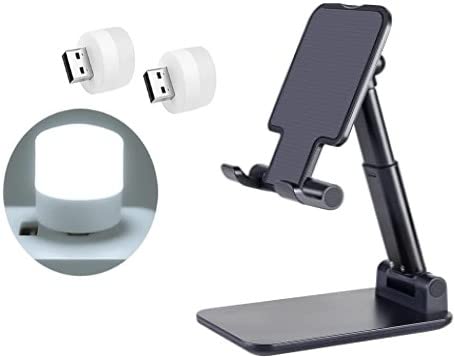 QOCXRRIN TH-8 USB Led Light Mini USB Led Light Flexible USB Led Ambient Light Mini USB Led Light, Led Portable Indoor, Outdoor, Reading, Sleep (Pack of 2) with Smart Foldable Mobile Stand
