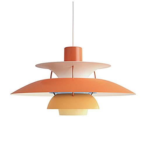 Chandelier E27 nordique danois en aluminium rouge dégradé de 50cm pour bar et restaurant