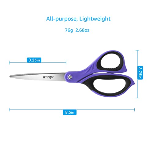 Livingo 3 Pack Sharp Scissors, 8.5 Inch Comfort Grip Scissors All Purpose For Office, Stainless Steel Shears For Home Heavy Duty Cutting Fabric Sewing, Paper, School Crafting Diy #TOP1