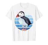 Le design montre un plongeur perroquet ou un puffin au look coucher du soleil. Le chien Oiseau est un genre de la famille des Alka. Une espèce d'oiseau à la maison dans l'Atlantique ou la mer du Nord. Le perroquet est un bel animal. Motif oiseau cool.
