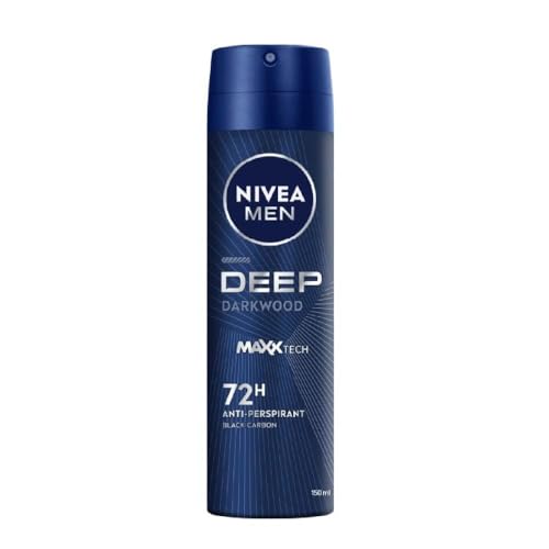 NIVEA MEN Deodorant Spray - Deep (150ml)  Anti Bacterial  No Sweat  Fresh  Perfume  Mens Grooming