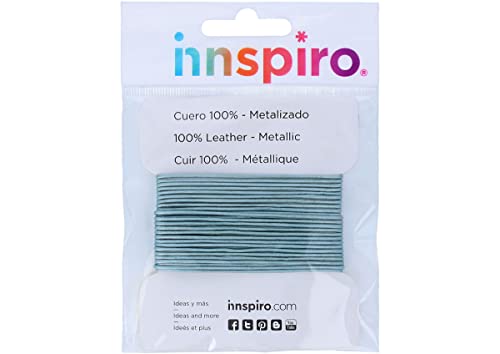 INNSPIRO Cordón Cuero metálico Azul Cielo 1,5mm. 5m.