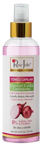Rose Jolie Onion & Biotin Hair Tonic Spray | Fall Control & Growth Support | Strengthens Roots & Revitalizes Scalp | Sulfate-Free Salt-Free Paraben-Free | No Onion Smell | 4.5 fl oz
