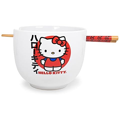 Silver Buffalo Sanrio Hello Kitty Ceramic Ramen Bowl Cover