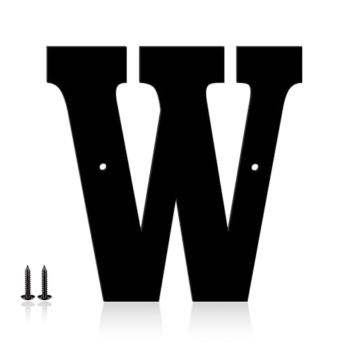 6 Inch Metal House Numbers, House Address Letters and Numbers for Outside Signs, Metal Letters Door Numbers Signage Street Address Plaque for Garden Door Mailbox Decor (Letter W) Deal