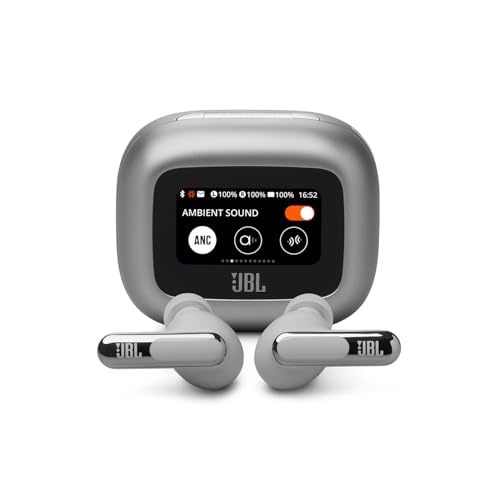 JBL, Fone de Ouvido Bluetooth, Live Beam 3, In-ear, Tela de 1.45', Cancelamento de Ruído - Prata