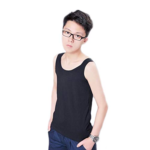 BaronHong Cotton Compression Chest Binder Tank Top for Tomboy Trans Lesbian (Black,M)