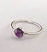 Natural Amethyst 6 MM Round Purple Gemstone 925 Solid Sterling Silver Band Handmade Ring Women Teens Girls Birthstone Jewelry