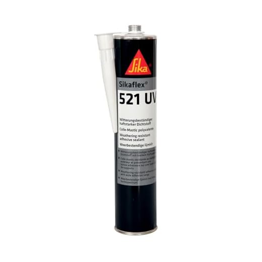 Sikaflex 521 UV, Negro, Sellador multiusos poliuretano híbrido, Sellador adherente para sellados y uniones elásticos, resistente a la intemperie, 300ml