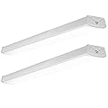 Sunco Lighting 2 Pack LED Wraparound Light Fixture 4FT, Garage Ceiling Lights, Linkable 40W=300W, 3500 LM, 5000K Daylight, Hardwired, Surface Mount, Workshop Utility Light ETL Energy Star
