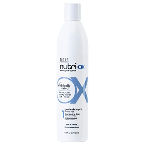NUTRI-OX Gentle Shampoo Normal for Thinning Hair | Thicker Fuller-Looking Hair | Clinically & Dermatologically Tested | Peppermint | Color-Safe | 15.2 Fl Oz