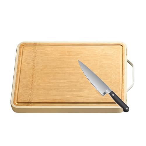 Tabla de cortar de acero para cocina, tabla de cortar de madera inoxidable para carne, frutas y verduras, tabla de cortar de acero inoxidable para el hogar para hornear carne