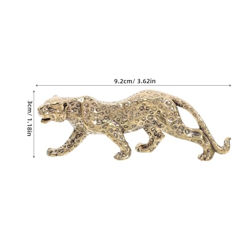 Set de 2 Figuras de Leopardo de Latón Vintage miniatura 5