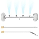 16 Inch Pressure Washer Undercarriage Cleaner, Under Car Washer, Undercarriage Sprayer for Pressure Washer with 2 Pcs Extension Wand, Universal 1/4