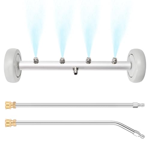 16 Inch Pressure Washer Undercarriage Cleaner, Under Car Washer, Undercarriage Sprayer for Pressure Washer with 2 Pcs Extension Wand, Universal 1/4