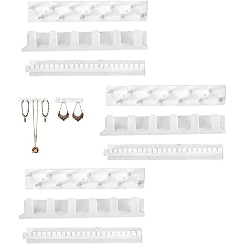 9 Pcs Necklace Hangers in Self Adhesive Necklace Jewellery Holder Plastic Necklace Storage Wall Hook for Necklaces or Earrings Cover