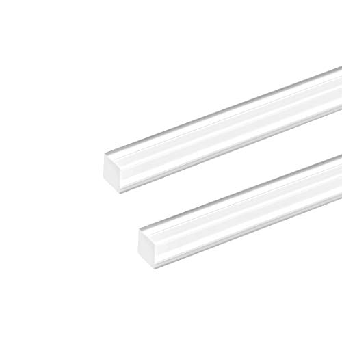 Image of uxcell Acrylic Square Rod,8mmx8mmx20inch Clear Plastic Rod Solid PMMA Bar 2pcs