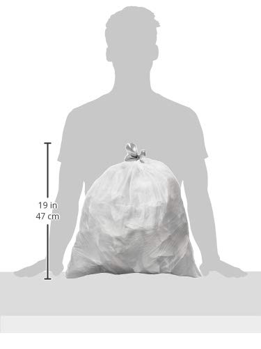 AmazonCommercial 8 Gallon Trash Bag, Low Density 0.69 mil, Drawstring Flex, Clean & Fresh Scent Commercial Garbage Bag - 90 Count