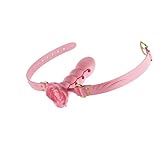 Multi-Section Adjustable Ball Gag Exercise Rose Shape Open Mouth Gag Bondage Gear Silicone Gag Couple Props Adult Sex Toys（Pink）