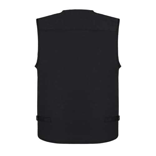 Image of Men's Stone Washed Denim Multi-pocketed Fishing Work Outerwear Vest