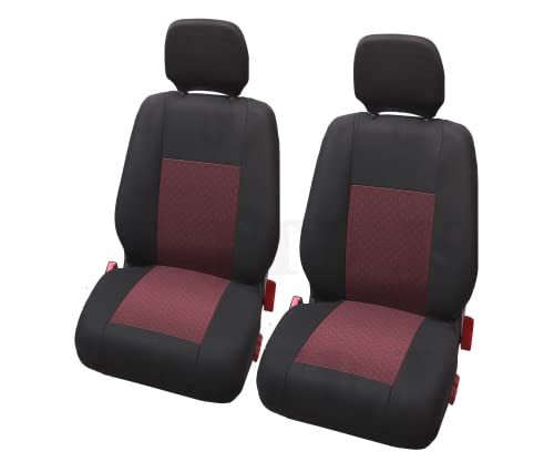 Camionetka Housses de sièges universelles pour Citroen Berlingo, AX, BX, C1, C2, C3, C3 Picasso, C4 Picasso, C4, C5, C5 Kombi, Couleur : Noir Rouge