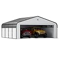 20x20 Metal Carport with Removable Sidewalls, Heavy Duty Car Carport Canopy, 100MPH Wind Resistance for Cars, Boats, Trucks, Outdoor Parties