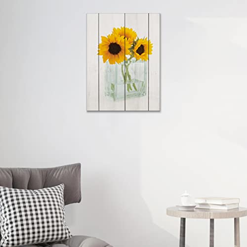 Sunflower Wall Decor With Frame For Living Room Bedroom Bathroom Dining Room And Office 12X16Inch Flowers Canvas Art Yellow Floral Picture Prints Decorations Artwork #TOP6