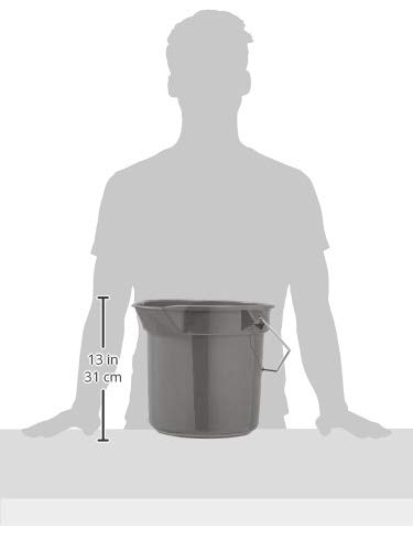 AmazonCommercial 14 Quart Plastic Cleaning Bucket, Grey - 2-pack