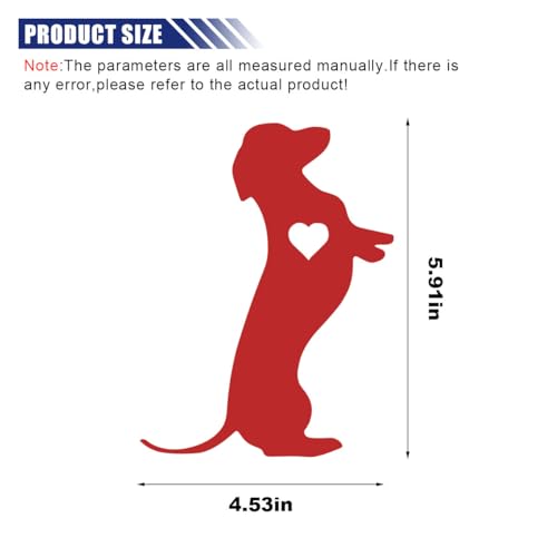 Image of 5.5 inch Dachshund Heart Dog Vinyl Decal, Waterproof Car Bumper Sticker for Car, Truck, Wall, Laptop (Red)