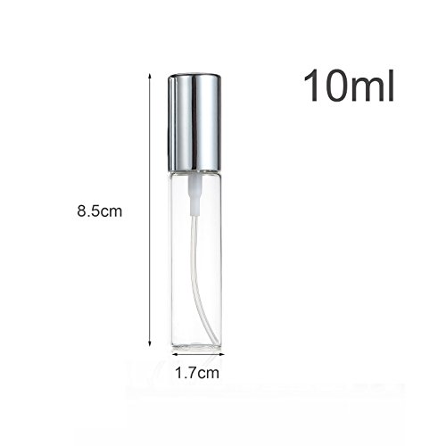 Elfenstal- New 6Pcs Mini Clear 10Ml 1/3Oz Atomizer Glass Bottle Spray Refillable Fragrance Perfume Empty Scent Fine Mist Bottle Clean Cloth For Travel Party Portable Makeup Tool Free Pipette #TOP3