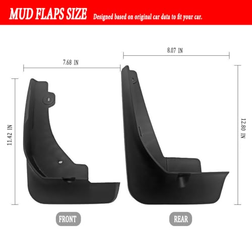 Image of Mud Flaps Mud Guards Fit for 2020- Toyota Corolla Cross, Front & Rear Mud Splash Guards Accessories - 4 Pc, Black
