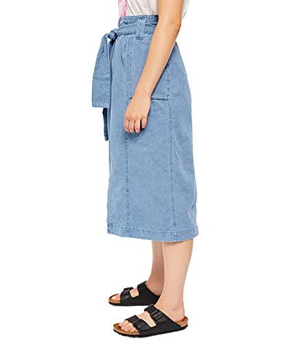 Free People Womens Catching Feelings Linen Blend Slit Midi Skirt2