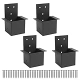 Lastdaytime 4 Piece Gazebo Bracket Kit, Duty Connectors for Wooden Posts, Outdoor Pergola and Garden Structure Hardware, Black