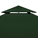 vidaXL Toldo de Cenador de Repuesto Tela Impermeable Verde 3x4m Techo Pérgola