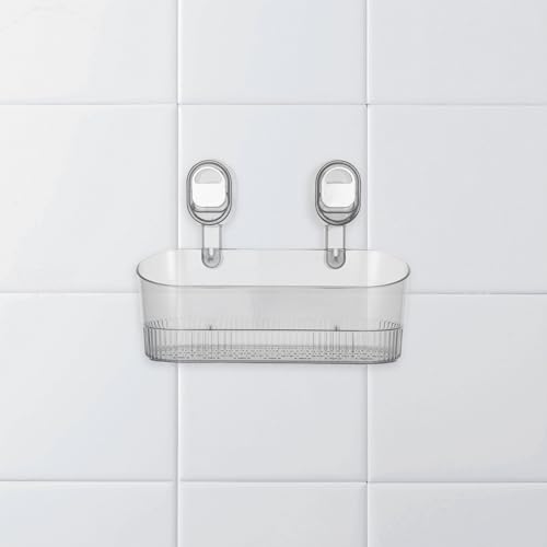 Étagère d'angle salle de bain plastique à ventouses sans perçage