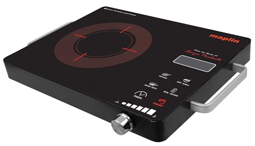 Image of Infra-Red Ray Cooktop Model Surya-IN Glass Plate Size: 36 X 28 cm with Touch Sensor with Grill in Black