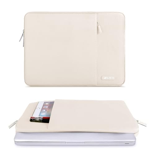 Image of MOSISO Laptop Case 16 inch, 15-15.6 inch Laptop Sleeve Compatible with MacBook Pro 16 M5 M4 M3 M2 M1, HP Acer Dell Lenovo ASUS, Polyester Vertical Computer Sleeve Bag with Pocket, Sand