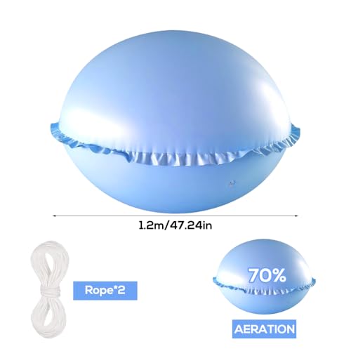 ADDLIVE 4x4 Fuß Poolkissen Winter, 2 Stück Pool Winterkissen Rund, Luftkissen Pool mit 2 x 15-Meter-Seilen, Luftkissen Pool Winter für Oberirdische Poolabdeckung Tragbares Aufblasbares