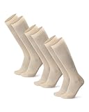 DANISH ENDURANCE Calcetines de Compresión Algodón Orgánico, Mujer y Hombre, Deporte, Recuperación, 3 Pack Beige 35-38