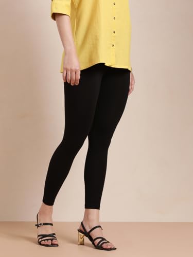 Image of TWIN BIRDS Super Stretchable Cotton Elasthane Fabric Ankle Length Leggings for Women
