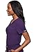 Med Couture Women's V-Neck Scrub Top, Modern Fit Tuck-in Top with Stretchy Rib-Knit Shoulders and Chest Pocket - MC7448, Eggplant, Large
