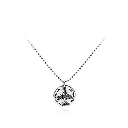 Preisvergleich Produktbild Halskette S925 Silber Nische Design Flugzeug Halskette Weibliche Schlüsselbein Kette Einfache Persönlichkeit Punk Fan Auto Thai Silber Halskette