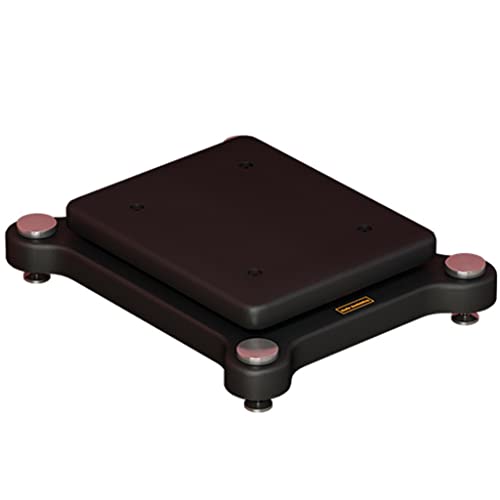 Stojak na wzmacniacz audio subwoofer stojak izolacyjny pulpit głośnik audio riser dwuwarstwowe uchwyty głośników podłogowych ze stałymi miedzianymi kolcami (kolor: czarny, rozmiar: 43 x 33 cm)