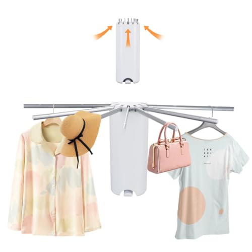 Rack Clothes Airer Wall Mount Clothes Drying Rack, Laundry Drying Rack Collapsible, Foldable Octopus Laundry Rack with 7 Hanging Rods, Space Saving Retractable Drying Racks for Balconies Bedroom