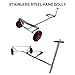 FAJOME Boat Trailer Dolly, Stainless Steel Boat Launching Dolly for Inflatable, 600lbs Load Capacity, 15'' Pneumatic Tires & Nonslip Support Bracket, for Moving Kayak Motorboat Fishing Boat