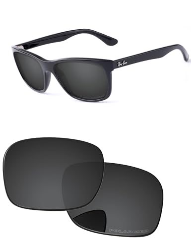 Image of PapaViva Replacement Lenses Compatible with Ray-Ban RB4181 57mm Sunglass Solid Black Polarized