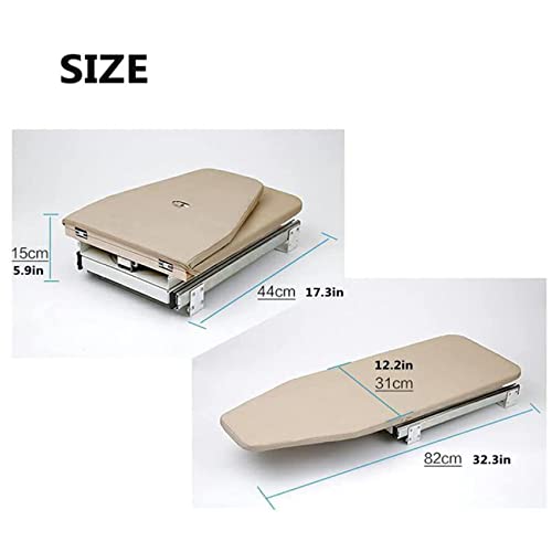Ironing Board Retractable Pull Out Folding Ironing Board,180° Rotating Foldable Ironing Board Rack Pull-Out Retractable Ironing Board Easy-Release Lever Easy to Install Foldable Ironing Station - Image 3