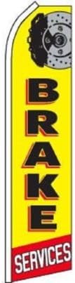 Brake Services Red Yellow Swooper Super Feather Advertising Marketing Flag - Party Decorations Supplies For Parades - Prime Outside, Garden, Men Cave Decor Flag